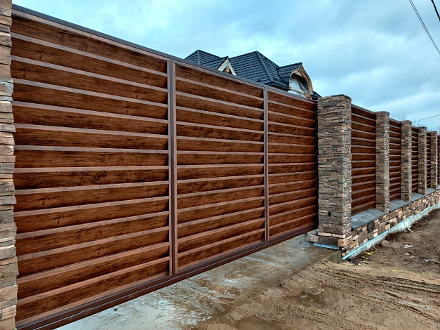 Откатные ворота-жалюзи