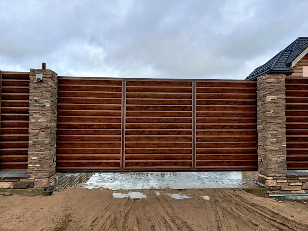 Откатные ворота-жалюзи